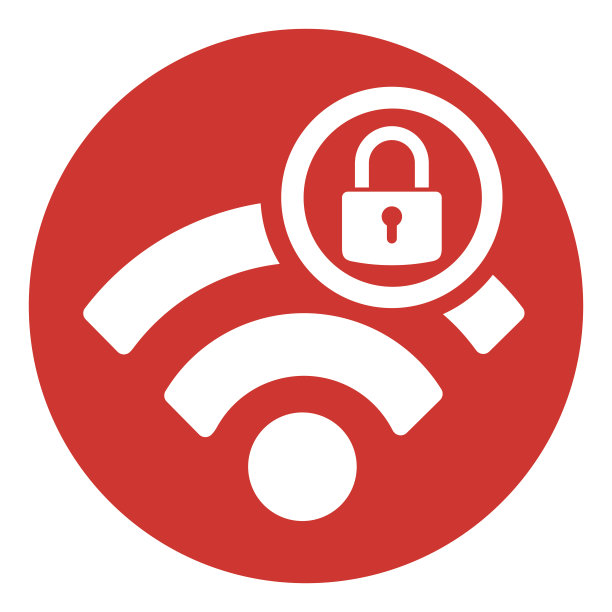 Wifi标志，红色挂锁图标图片下载