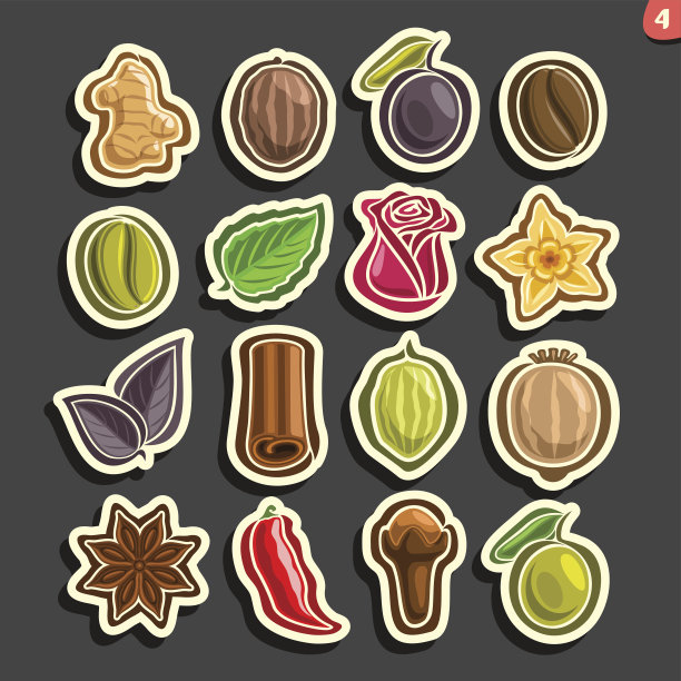 矢量设置图标烹饪香料图片下载