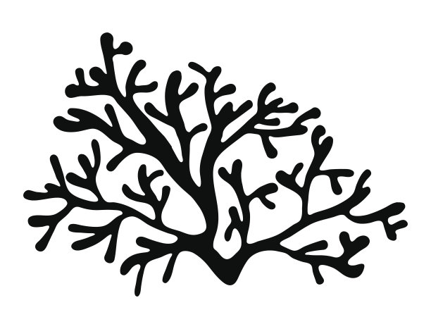 红藻剪影矢量符号图标设计。美丽的插图孤立在白色的背景图片下载