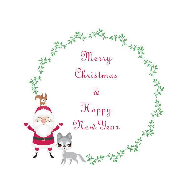 圣诞老人和狼图片下载