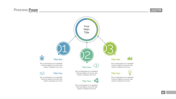 三点工作流程幻灯片模板图片下载