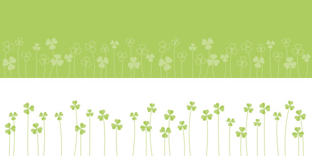 三叶草背景，线条，剪影和平面设计的海报，横幅图片下载