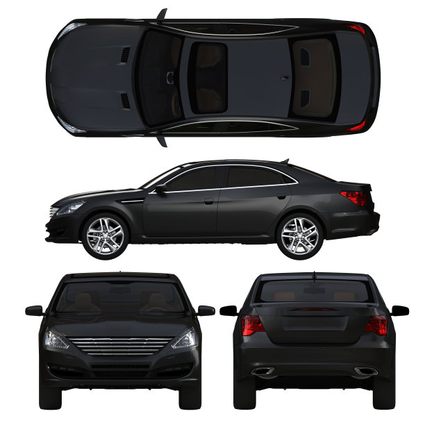 立体现代黄金车图片下载