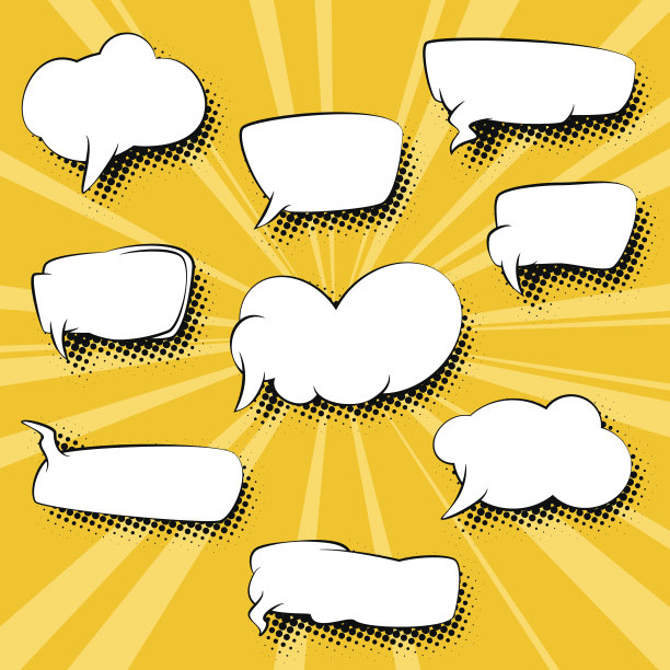 卡通波普艺术背景下的演讲泡泡图片下载