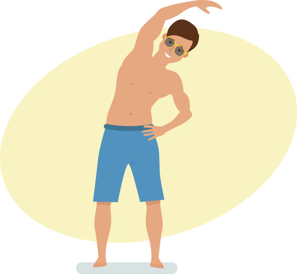 冲浪者站在短裤做运动，斜坡向一侧图片下载