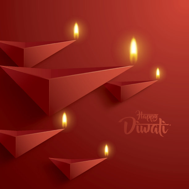 快乐的排灯节。印迪亚油灯设计图纸。图片下载