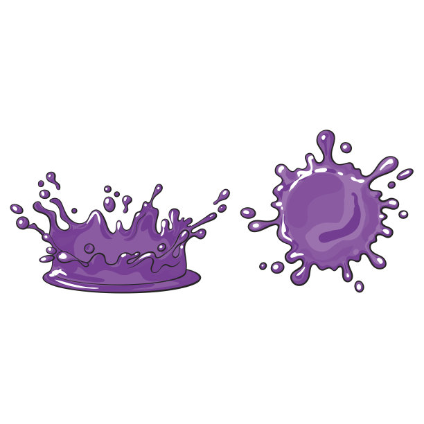 矢量卡通紫色果汁滴溅集图片下载