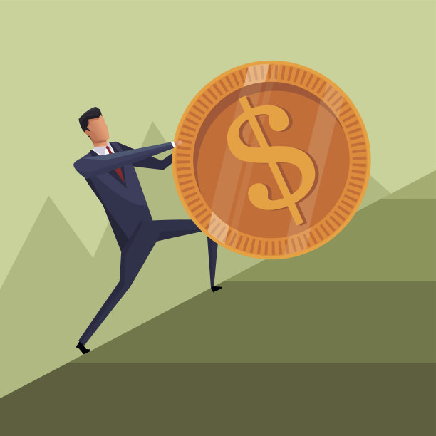 男人业务增长硬币爬工作图片下载
