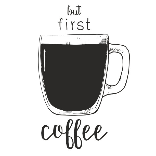 手绘玻璃马克杯咖啡矢量素材图片下载