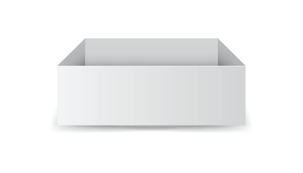白色硬纸板箱。矢量插图孤立在白色背景。图片下载
