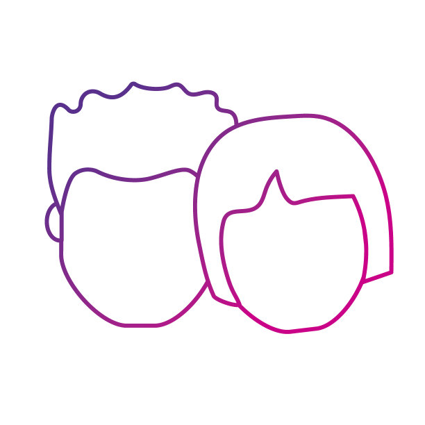 剪影头像夫妇头与发型设计图片下载