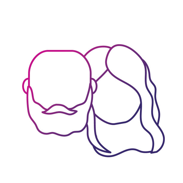 剪影头像夫妇头与发型设计图片下载