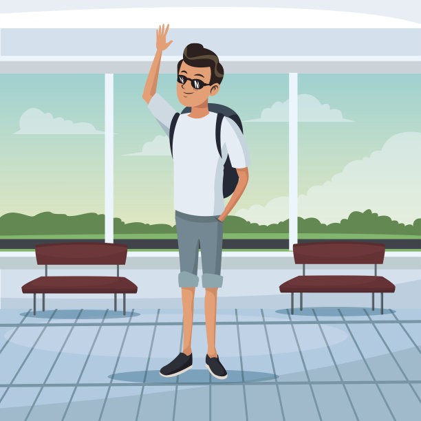 旅客在机场候机楼等候图片下载