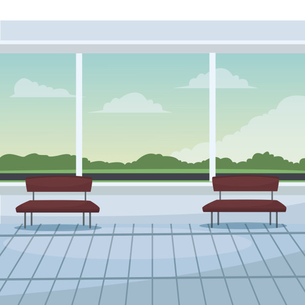 机场候机室椅子窗户景观云图片下载