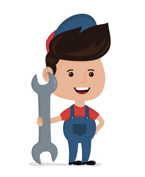 可爱的快乐的微笑年轻的服务男人图片下载