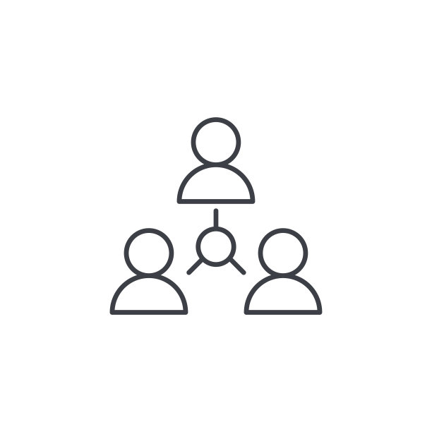 人群、社区、网络细线图标。线性向量符号图片下载