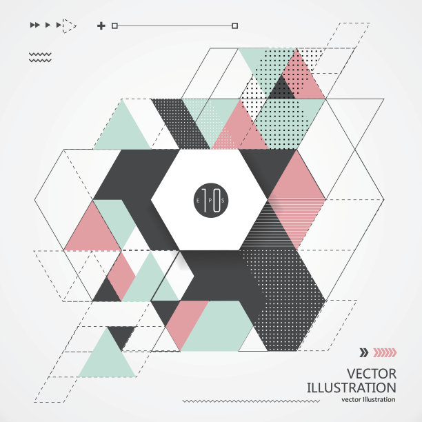 由几何图形组成的抽象平面设计。图片下载