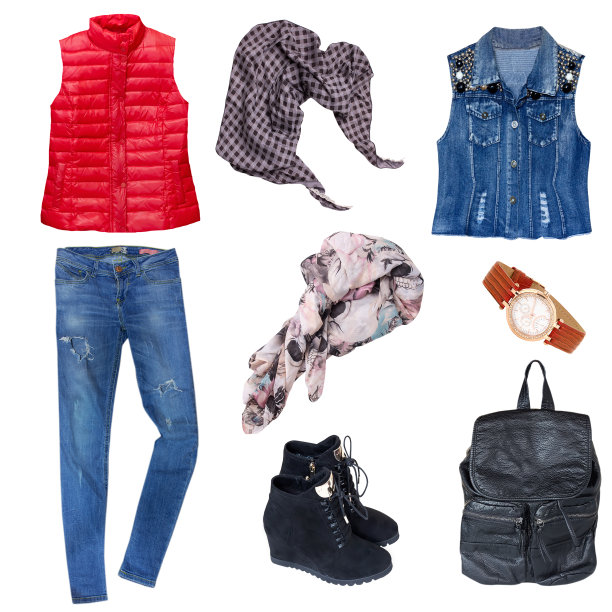 拼贴孤立的女性。图片下载