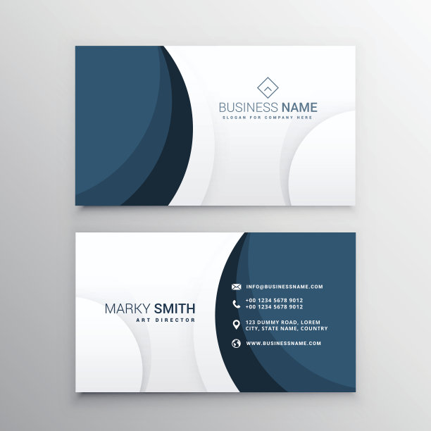 优雅简约的蓝波名片素材图片