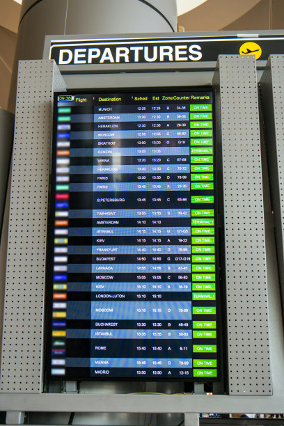 航班，抵港和离港信息板上图片下载