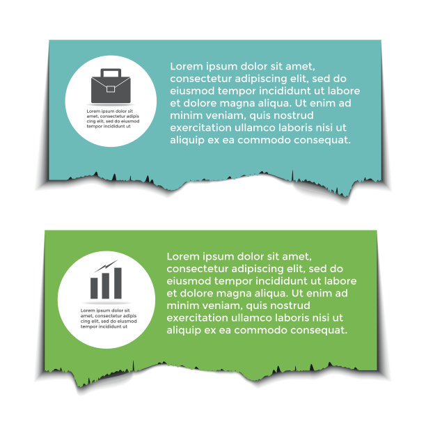 商业信息图与撕破的纸张，撕破的边缘和空间图片下载