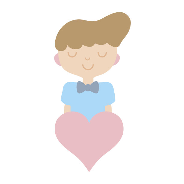 男孩的发型和心形图标图片下载