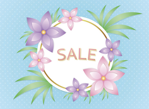花卉概念夏季销售。矢量插图。图片下载