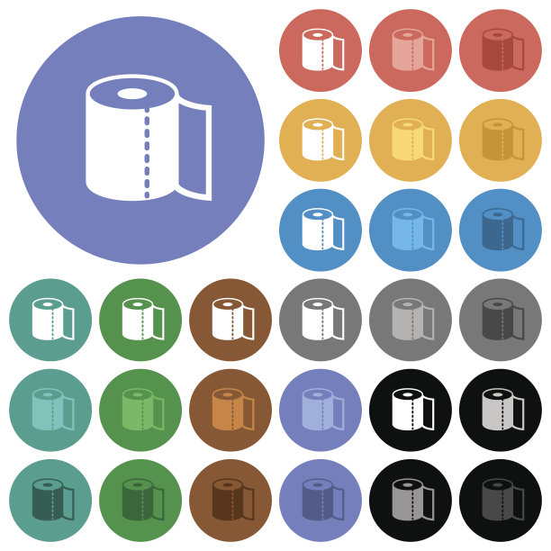 纸巾圆扁多色图标图片下载