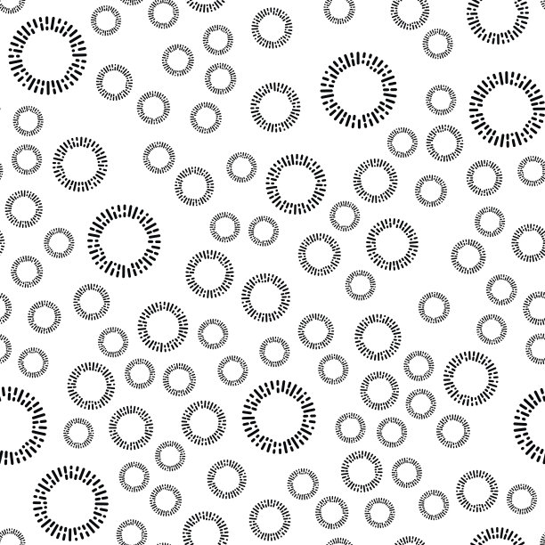 简单无缝纺织图案与黑色圆形元素。向量的背景。图片下载