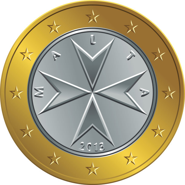 矢量马耳他货币黄金欧元硬币一欧元图片下载