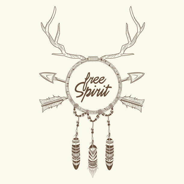 捕梦人，角，箭，羽毛魔法图片下载