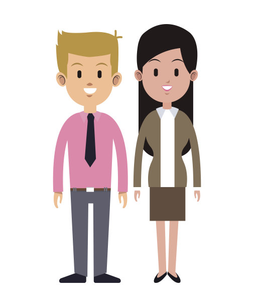 商业情侣一起微笑经理图片下载