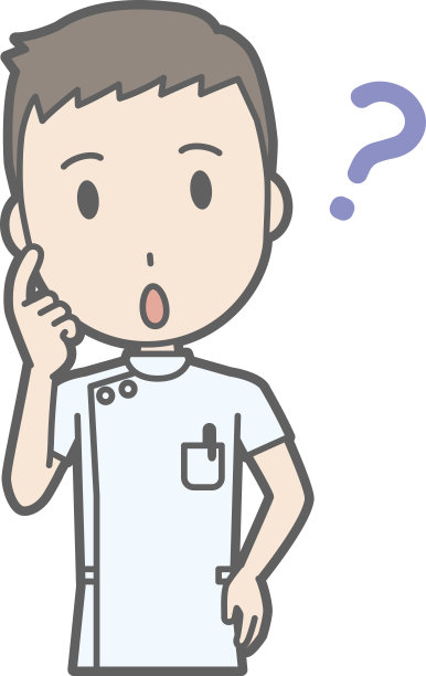 一个穿白色西装的男护士考虑的插图图片下载