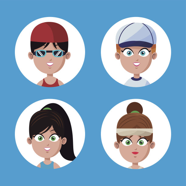 系列脸女孩运动风格图片下载