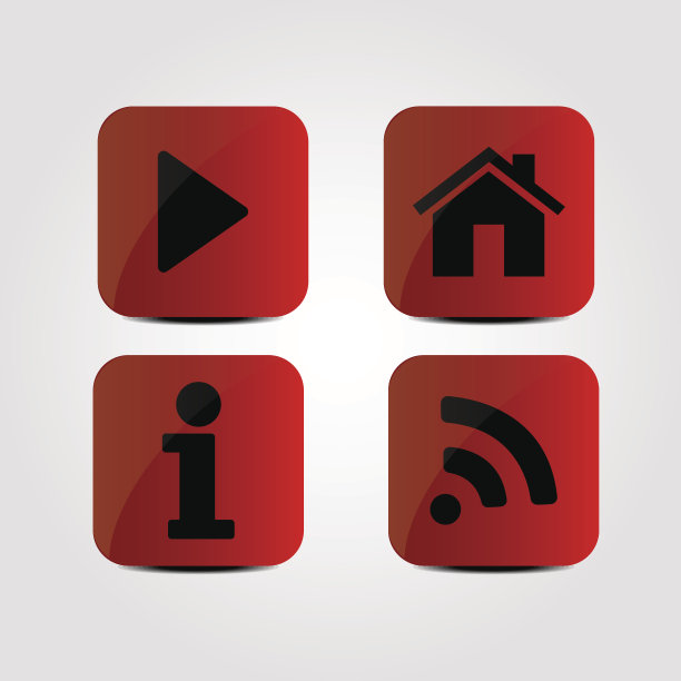 一组图标-多媒体，信息，家庭和Wifi图标图片下载