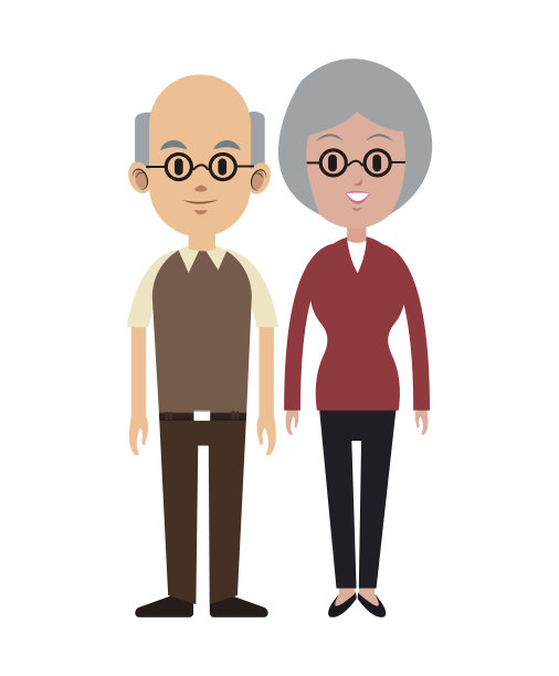 戴眼镜的老夫妇秃顶了图片下载