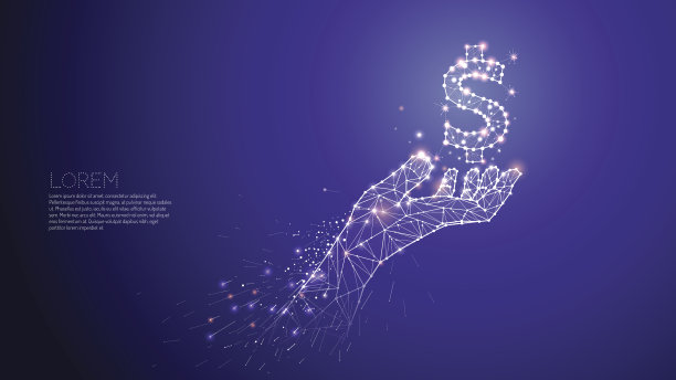 手持美元。抽象矢量插图手和运动图片下载