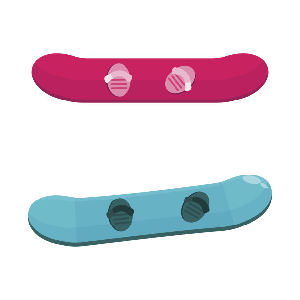两个孤立的滑雪板图片下载