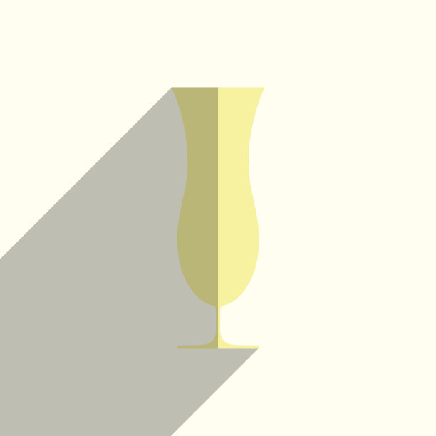 酒杯平图标与阴影。矢量图图片下载