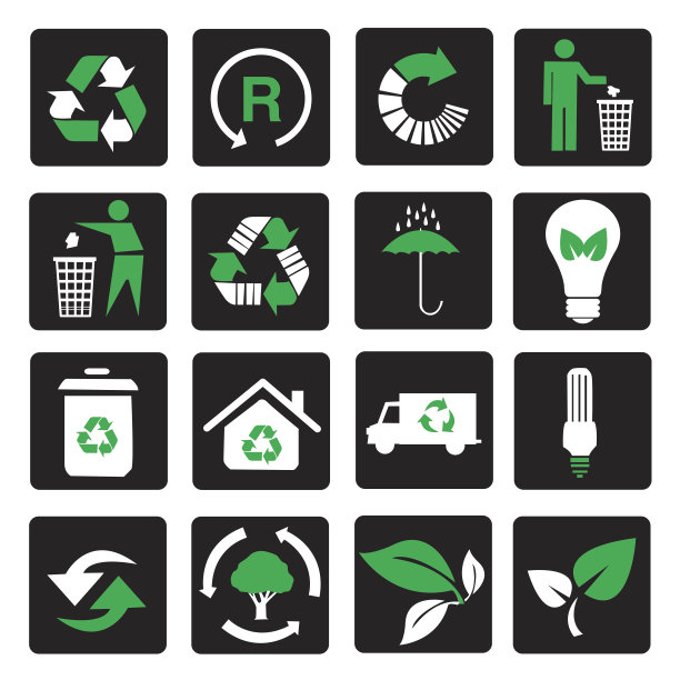 环境/回收图标矢量集图片下载