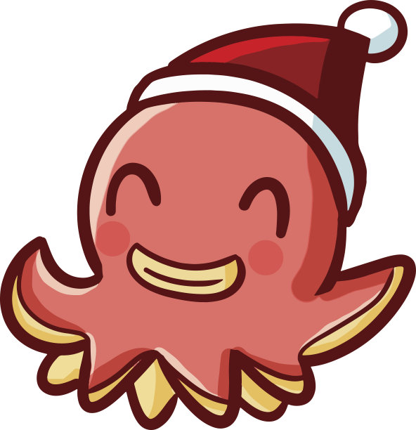 可爱的章鱼微笑。图片下载