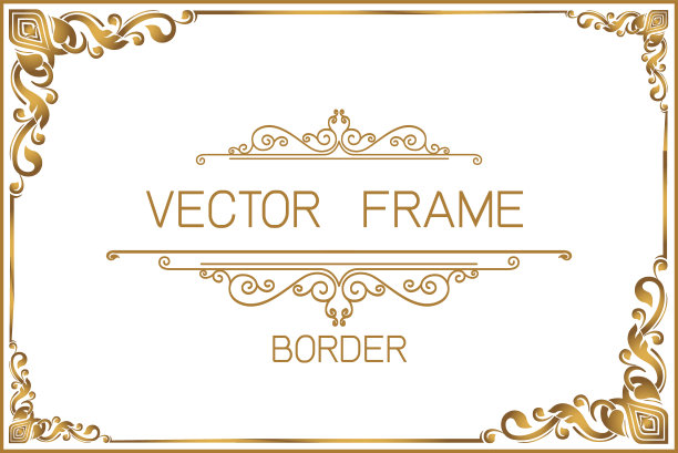 金色边框设计，相框照片模板，证书模板与豪华和现代的模式，文凭，矢量插图图片下载