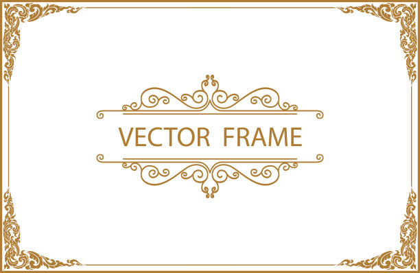 金色边框设计，相框照片模板，证书模板与豪华和现代的模式，文凭，矢量插图图片下载