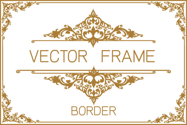 金色边框设计，相框照片模板，证书模板与豪华和现代的模式，文凭，矢量插图图片下载