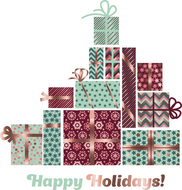 玫瑰金色抽象圣诞包装矢量插图。优雅的圣诞庆祝盒设计的卡片，祈求，问候图片下载