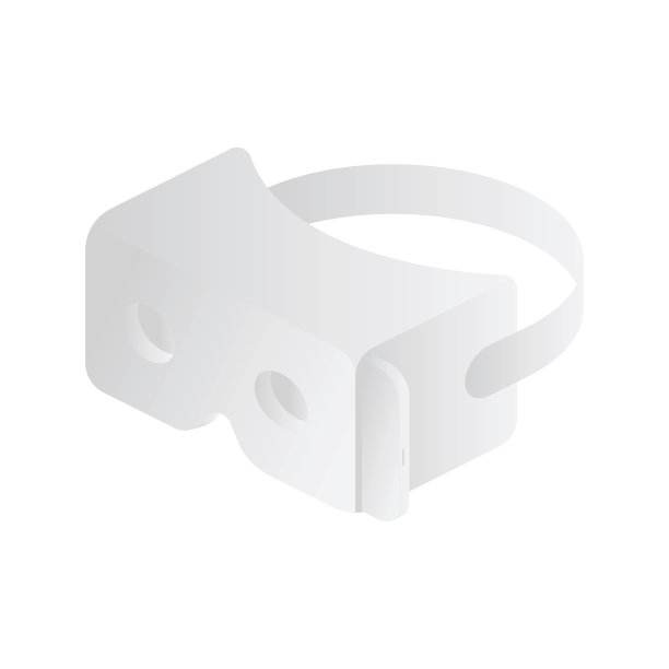 白色背景下智能手机的等距虚拟现实眼镜。平面矢量插图EPS10。图片下载