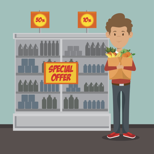 人们在超级市场购物有特别优惠图片下载