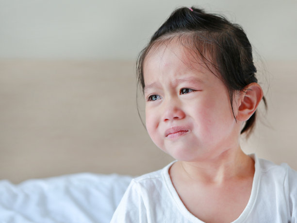 小女孩在哭。图片下载