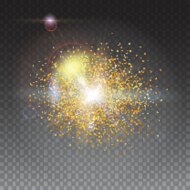 模糊的光线和镜头耀斑背景。辉光效果。星星闪烁着火花。抽象明亮的运动背景。动态数字，技术背景。隔离在透明介质上图片下载