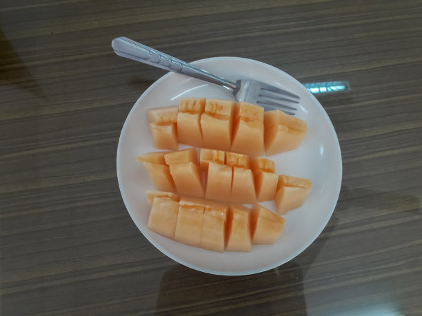 盘中的甜瓜切片图片下载